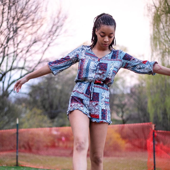 Patterned Romper.